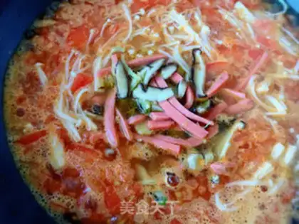 Make Tomato mushroom tofu soup step 9
