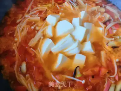 Make Tomato mushroom tofu soup step 10