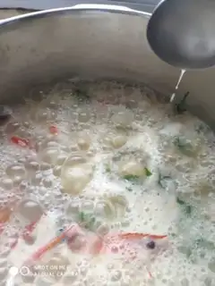 Make Seafood congee step 14