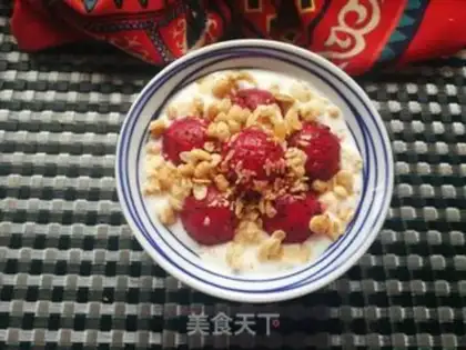 Make Flamingo fruit, yogurt bowl step 8