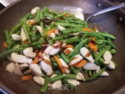 Make Prince mushrooms, four season beans step 9