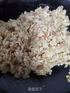Make Soy ham and sausage fried rice step 5