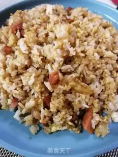 Make Soy ham and sausage fried rice step 6