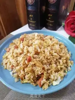 Make Soy ham and sausage fried rice step 7