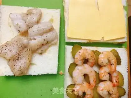 Make Dragonfish shrimp cheese sandwich step 2