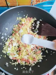 Make Ham sausage egg fried rice step 8