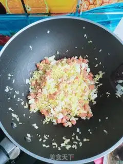 Make Ham sausage egg fried rice step 9