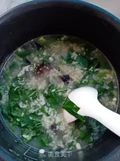 Make Sea gin and egg congee step 9