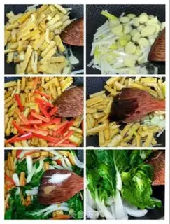 Make Tofu-dry-dried cabbage step 4