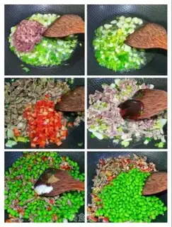 Make Sweet peppers, fried beans step 4
