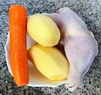 Make Chicken-legged potato carrots step 0