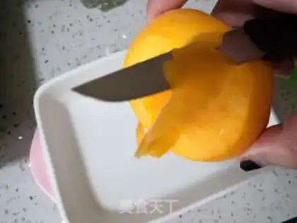 Make Peach and milk step 1