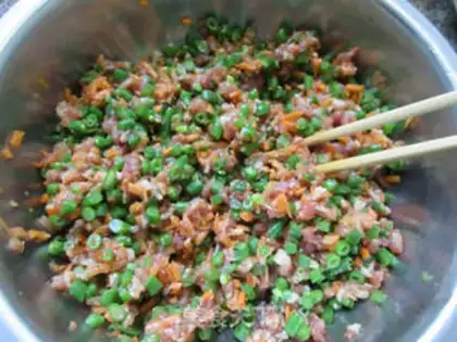 Make Carrot, bean dumplings step 12