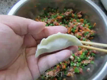 Make Carrot, bean dumplings step 14
