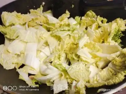 Make Hot dog and cabbage step 3