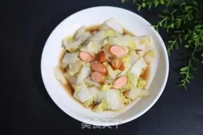 Make Hot dog and cabbage step 5