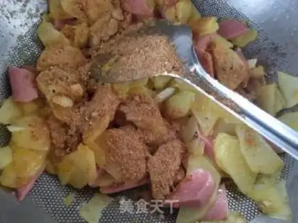 Make Roast potatoes, fried sausage step 6