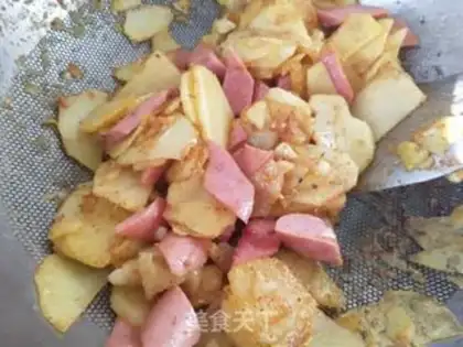 Make Roast potatoes, fried sausage step 7