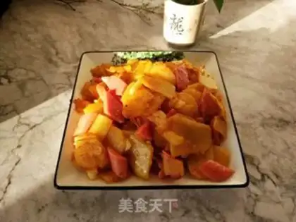 Make Roast potatoes, fried sausage step 8