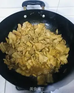 Make Tea mushroom fried meat step 4