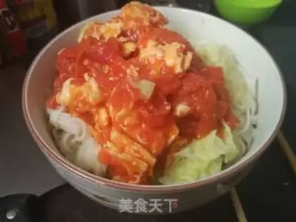 Make Tomato eggs dry noodles step 6