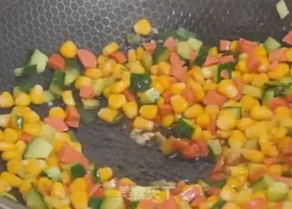 Make Corn ham and cucumber step 2