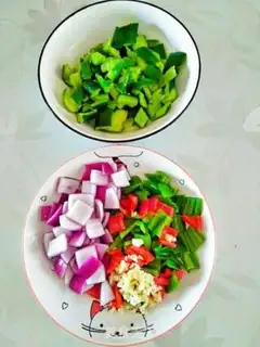 Make cucumber onion with pepper step 2