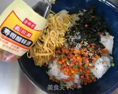 Make Ham and vegetable rice step 8