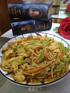 Make Egg pepper and rice powder step 9