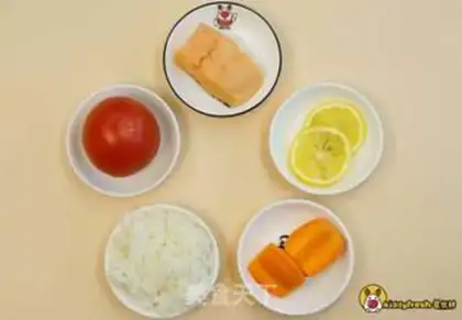 Make Tomato juice salmon rice step 0