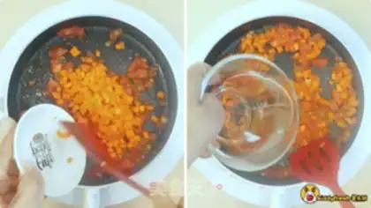 Make Tomato juice salmon rice step 7