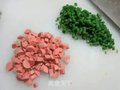 Make Ham sausage and bean pancakes step 1