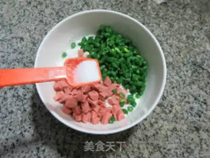 Make Ham sausage and bean pancakes step 2