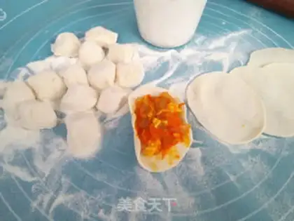 Make Pumpkin egg dumplings step 8