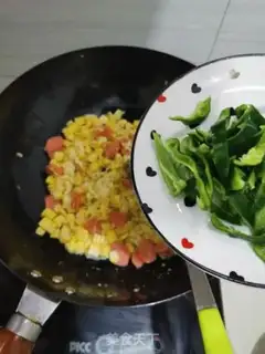 Make Hot dog corn fried rice step 6