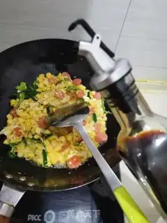 Make Hot dog corn fried rice step 7
