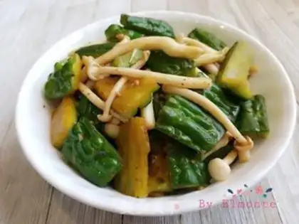 Make Seafood mushrooms fried bitter melons step 9