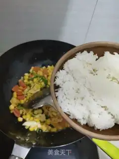 Make Hot dog corn fried rice step 8