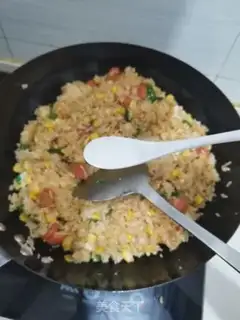 Make Hot dog corn fried rice step 9