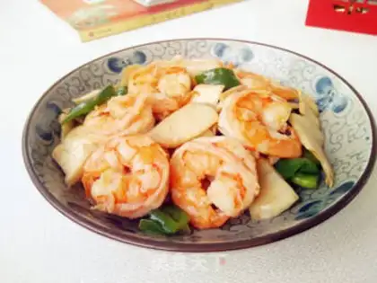 Make Shrimp fried apricot mushrooms step 9