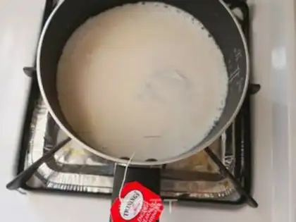 Make Pearl milk, tea, milk step 0