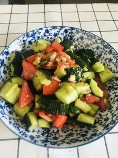 Make A cucumber with tomatoes step 7