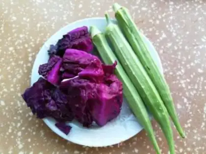 Make ♪ ♪ ♪ ♪ Purple, blue, fried ♪ step 0
