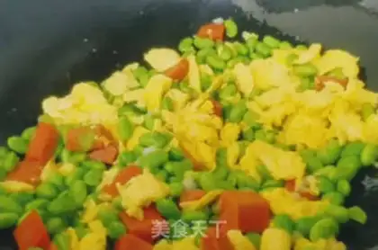 Make Egg ham and rice step 3