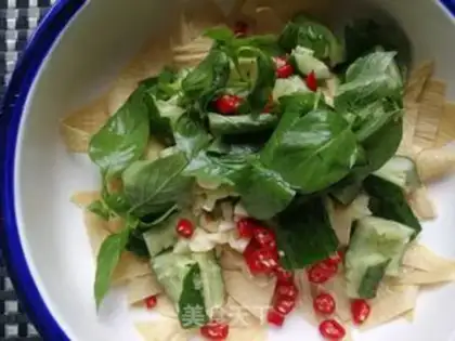 Make A mustard cucumber with tofu skin step 4