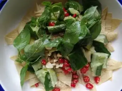 Make A mustard cucumber with tofu skin step 5
