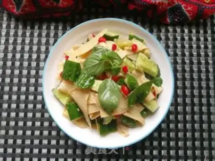Make A mustard cucumber with tofu skin step 7