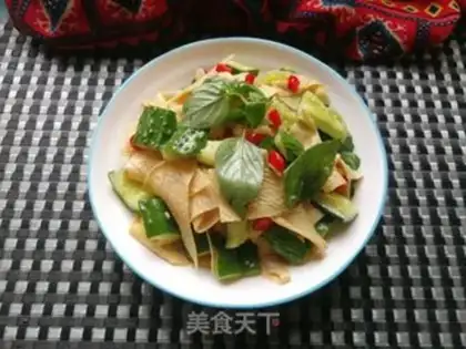 Make A mustard cucumber with tofu skin step 8