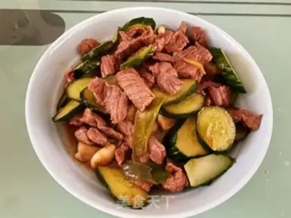 Make cucumber fried ridge step 6