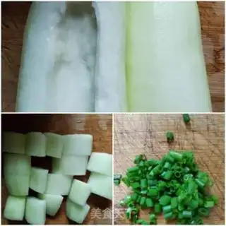 Make Shrimp skin steamed melons step 1